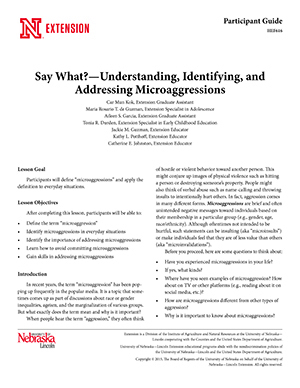 Say What?—Understanding, Identifying, and Addressing Microaggressions
